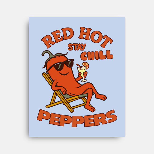 Red Hot Stay Chill Peppers-None-Stretched-Canvas-fanfabio