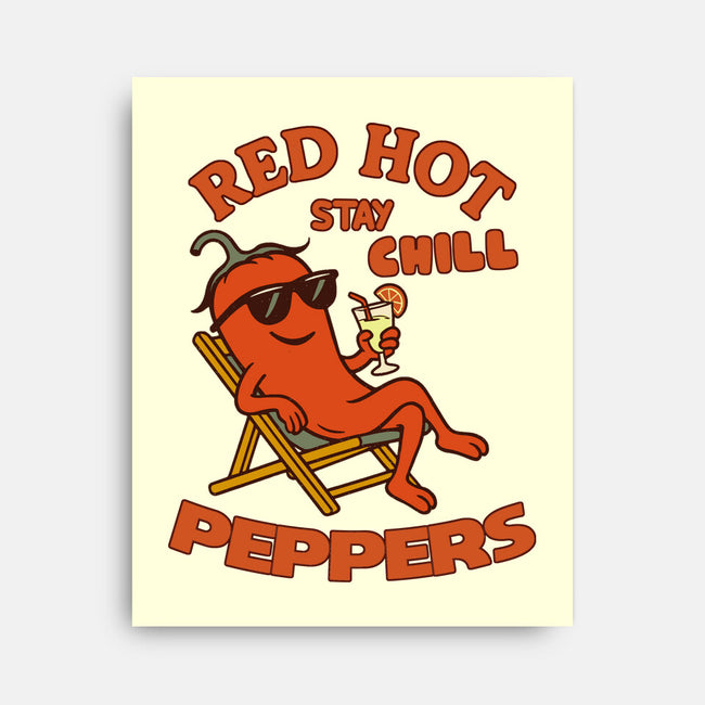 Red Hot Stay Chill Peppers-None-Stretched-Canvas-fanfabio
