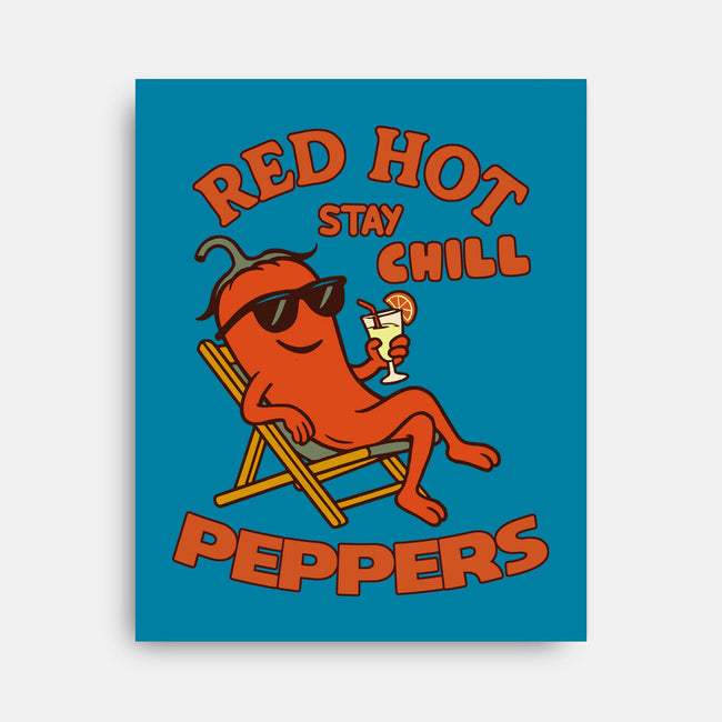 Red Hot Stay Chill Peppers-None-Stretched-Canvas-fanfabio