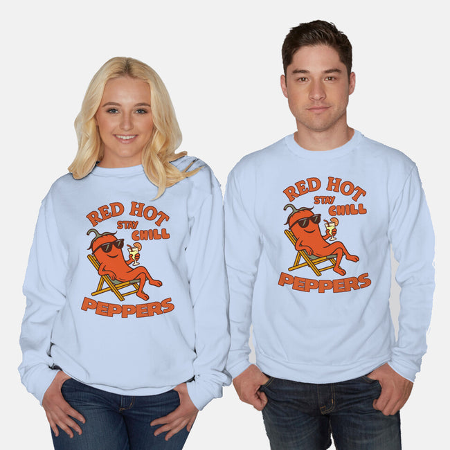 Red Hot Stay Chill Peppers-Unisex-Crew Neck-Sweatshirt-fanfabio