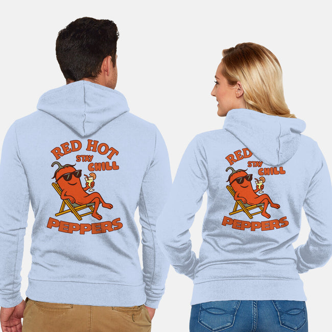 Red Hot Stay Chill Peppers-Unisex-Zip-Up-Sweatshirt-fanfabio
