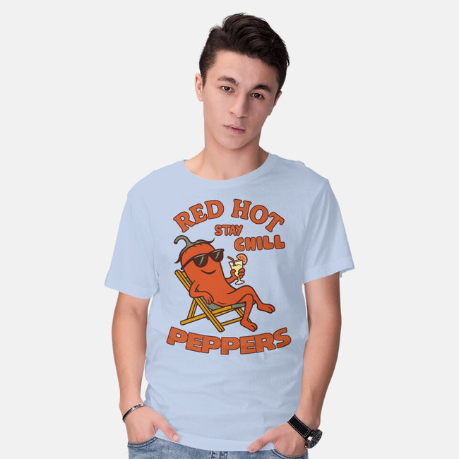 Red Hot Stay Chill Peppers-Mens-Basic-Tee-fanfabio