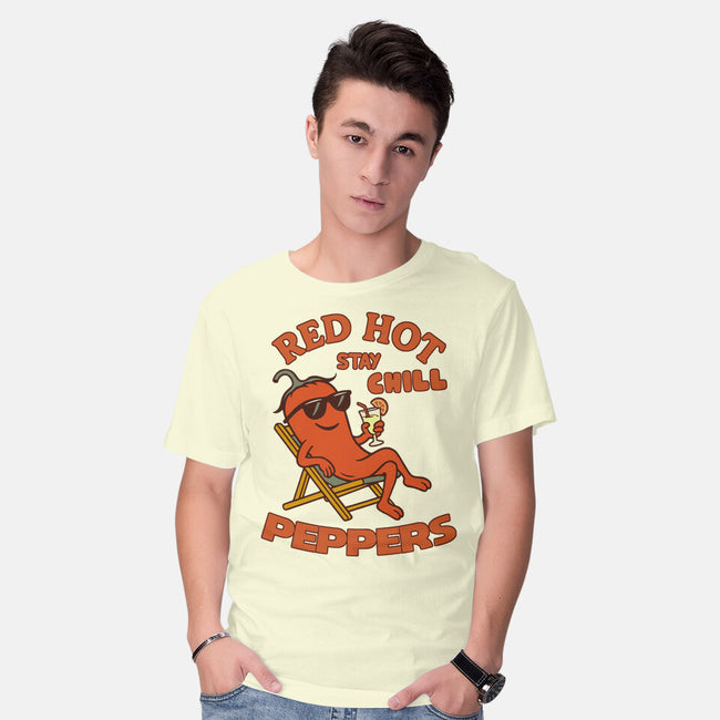 Red Hot Stay Chill Peppers-Mens-Basic-Tee-fanfabio