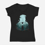 Lead Expedition-Womens-V-Neck-Tee-rocketman_art