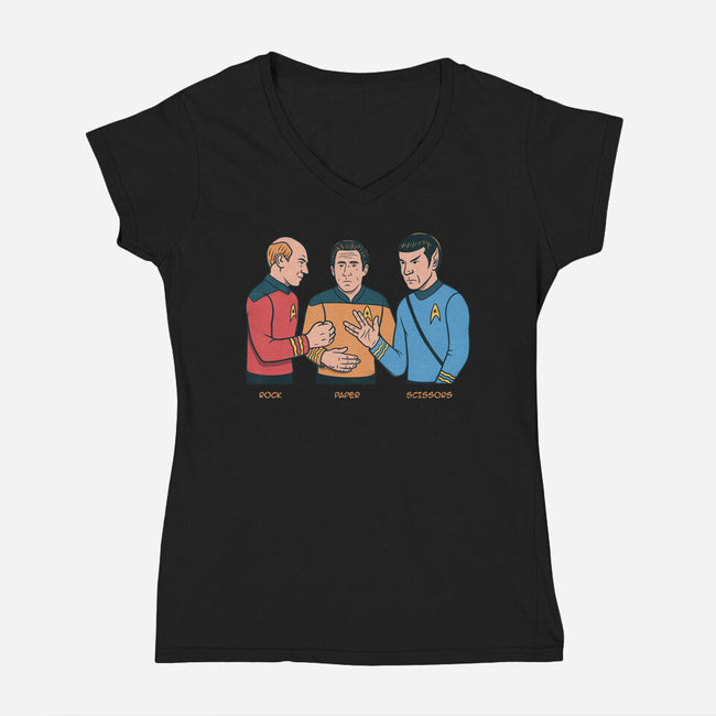 Rock Paper Salute-Womens-V-Neck-Tee-alfbocreative