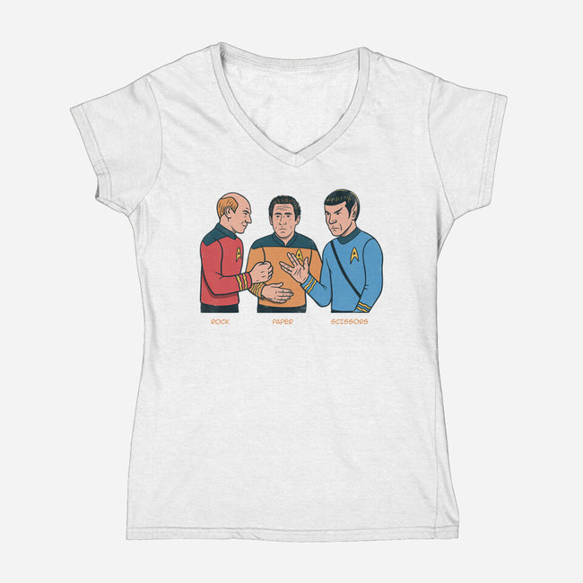 Rock Paper Salute-Womens-V-Neck-Tee-alfbocreative