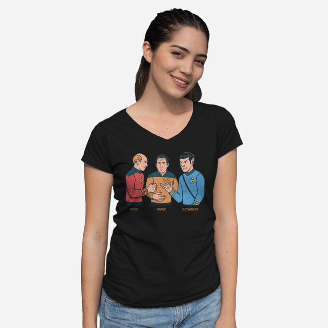 Rock Paper Salute-Womens-V-Neck-Tee-alfbocreative