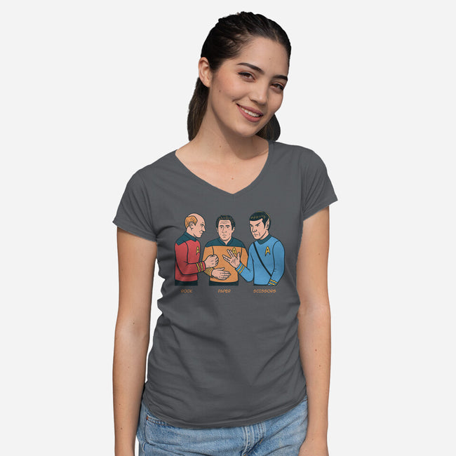 Rock Paper Salute-Womens-V-Neck-Tee-alfbocreative