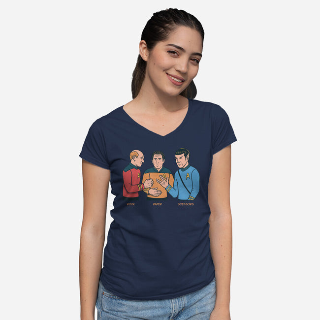 Rock Paper Salute-Womens-V-Neck-Tee-alfbocreative
