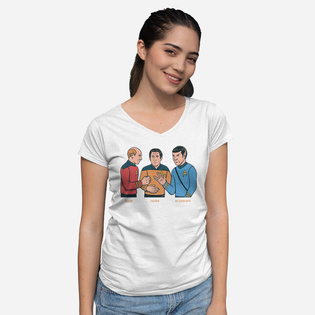 Rock Paper Salute-Womens-V-Neck-Tee-alfbocreative
