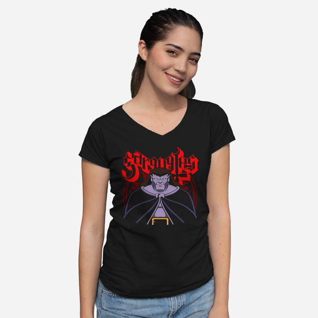 Gargoyle Metal-Womens-V-Neck-Tee-Boggs Nicolas