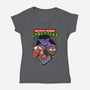 Nocturnal Warrior Gargoyles-Womens-V-Neck-Tee-Boggs Nicolas