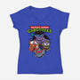 Nocturnal Warrior Gargoyles-Womens-V-Neck-Tee-Boggs Nicolas