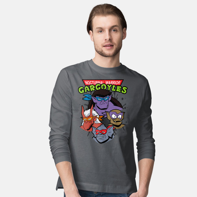 Nocturnal Warrior Gargoyles-Mens-Long Sleeved-Tee-Boggs Nicolas