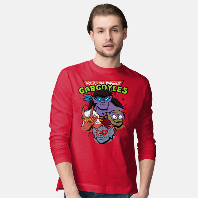 Nocturnal Warrior Gargoyles-Mens-Long Sleeved-Tee-Boggs Nicolas