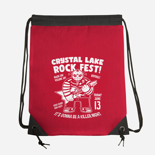Crystal Lake Rock Fest-None-Drawstring-Bag-krisren28