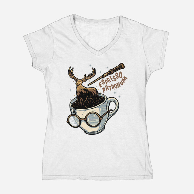 Magic Of Espresso-Womens-V-Neck-Tee-glitchygorilla