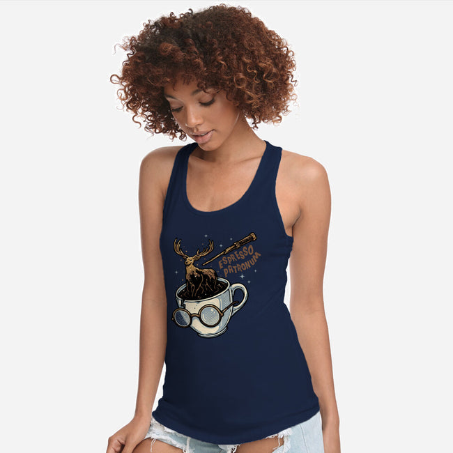 Magic Of Espresso-Womens-Racerback-Tank-glitchygorilla