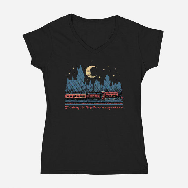 Welcome You Home-Womens-V-Neck-Tee-glitchygorilla