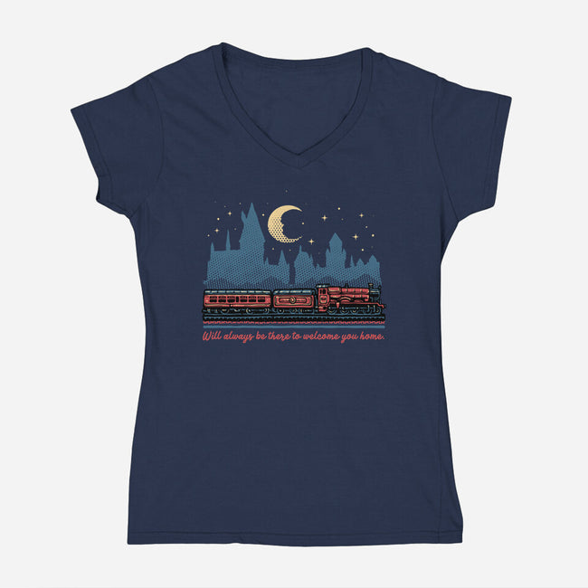 Welcome You Home-Womens-V-Neck-Tee-glitchygorilla
