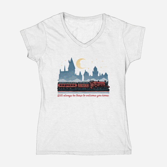 Welcome You Home-Womens-V-Neck-Tee-glitchygorilla