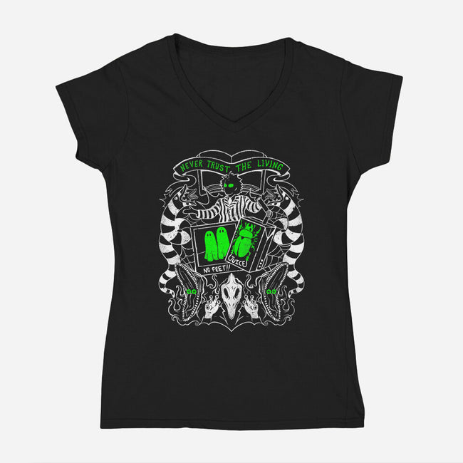 Living People Are Overrated-Womens-V-Neck-Tee-eduely