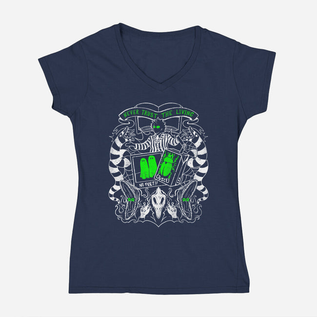 Living People Are Overrated-Womens-V-Neck-Tee-eduely