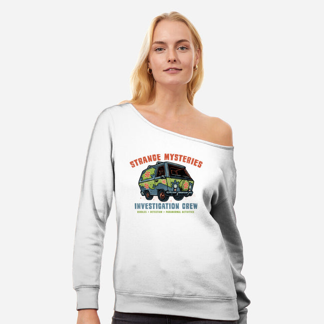 Strange Mysteries-Womens-Off Shoulder-Sweatshirt-glitchygorilla