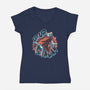 Krypto Up Up And Away-Womens-V-Neck-Tee-glitchygorilla