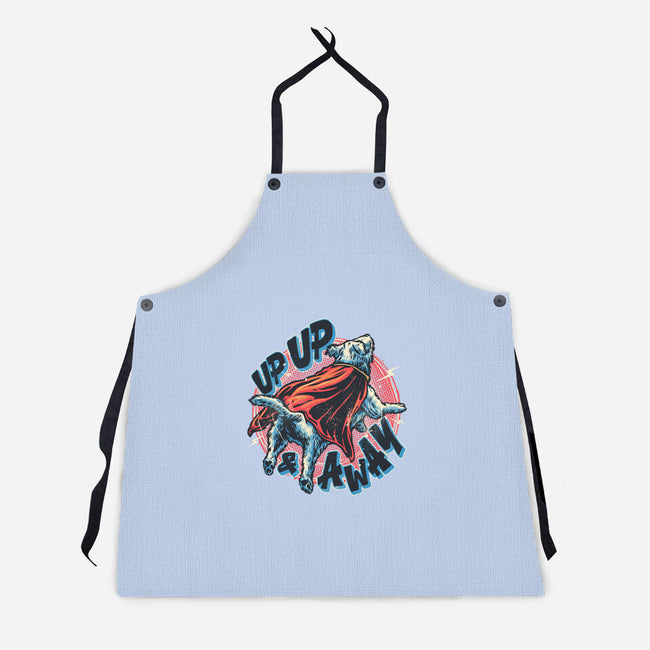 Krypto Up Up And Away-Unisex-Kitchen-Apron-glitchygorilla