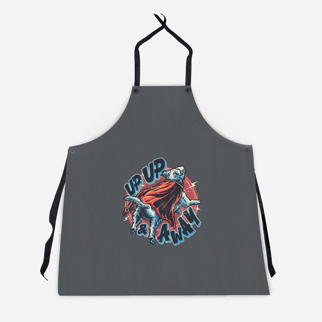 Krypto Up Up And Away-Unisex-Kitchen-Apron-glitchygorilla