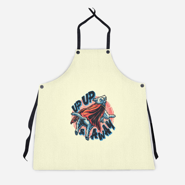 Krypto Up Up And Away-Unisex-Kitchen-Apron-glitchygorilla