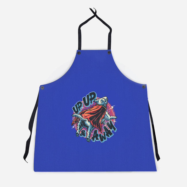 Krypto Up Up And Away-Unisex-Kitchen-Apron-glitchygorilla