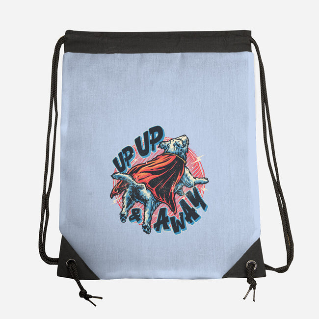 Krypto Up Up And Away-None-Drawstring-Bag-glitchygorilla