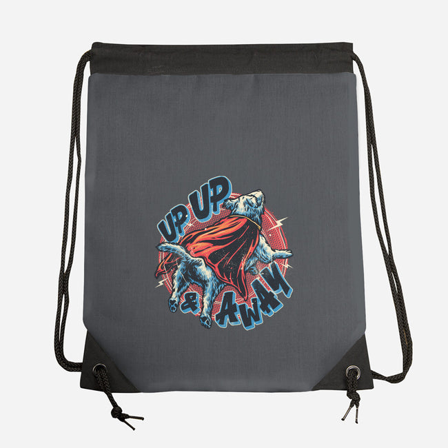 Krypto Up Up And Away-None-Drawstring-Bag-glitchygorilla
