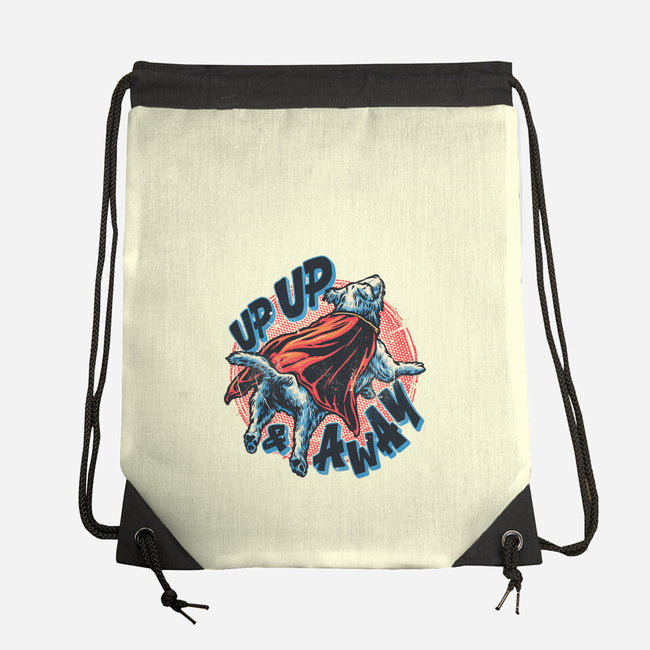 Krypto Up Up And Away-None-Drawstring-Bag-glitchygorilla
