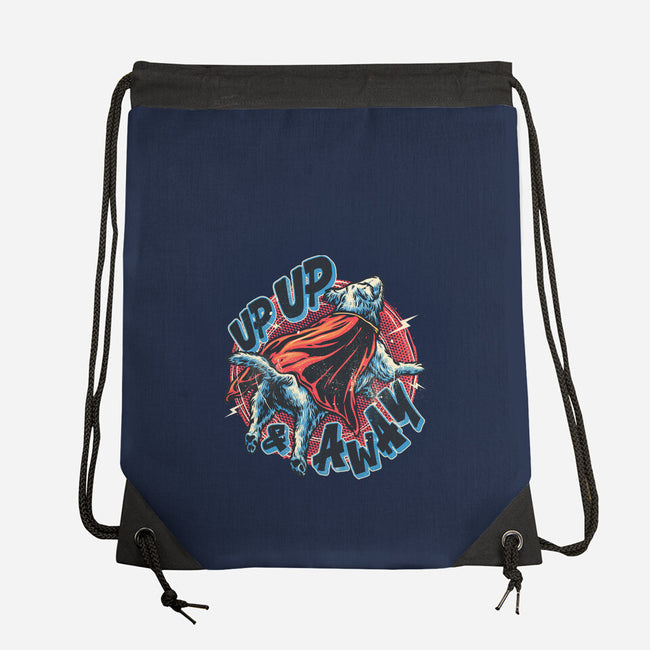 Krypto Up Up And Away-None-Drawstring-Bag-glitchygorilla