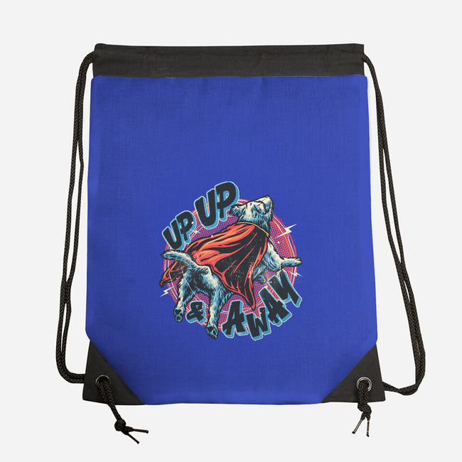 Krypto Up Up And Away-None-Drawstring-Bag-glitchygorilla