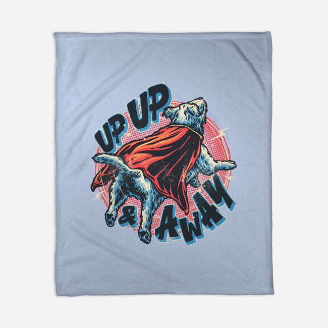 Krypto Up Up And Away-None-Fleece-Blanket-glitchygorilla
