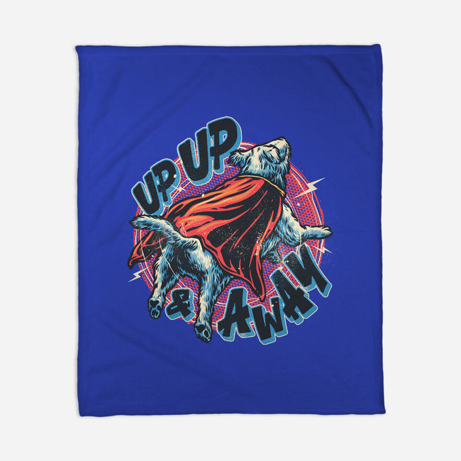 Krypto Up Up And Away-None-Fleece-Blanket-glitchygorilla