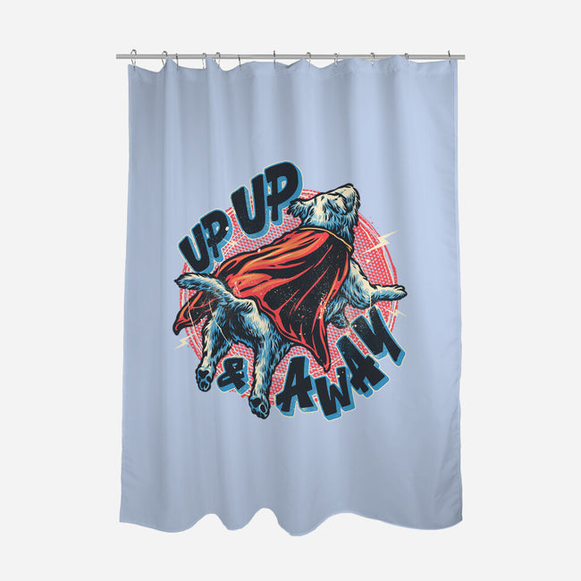 Krypto Up Up And Away-None-Polyester-Shower Curtain-glitchygorilla