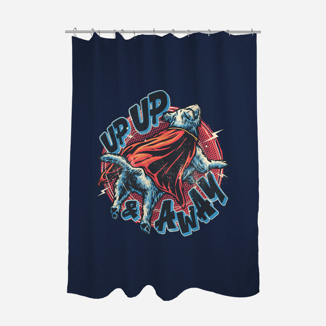 Krypto Up Up And Away-None-Polyester-Shower Curtain-glitchygorilla