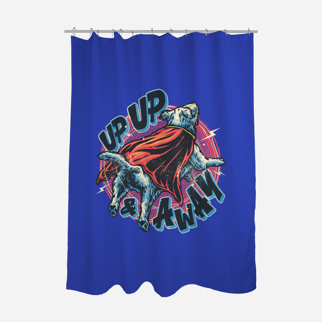 Krypto Up Up And Away-None-Polyester-Shower Curtain-glitchygorilla