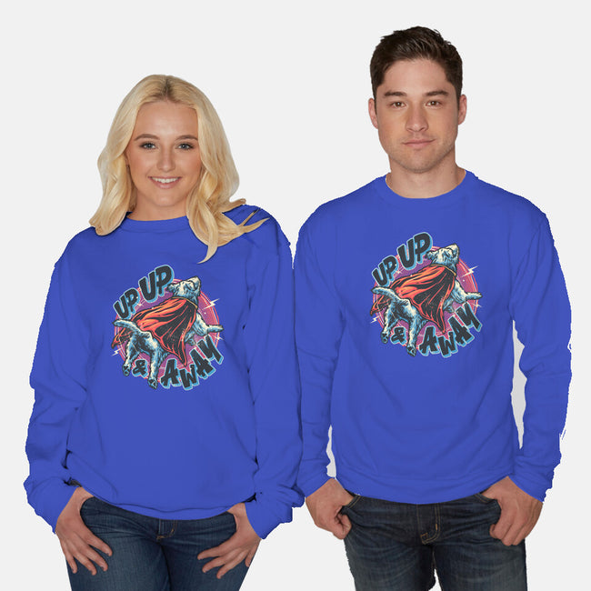 Krypto Up Up And Away-Unisex-Crew Neck-Sweatshirt-glitchygorilla