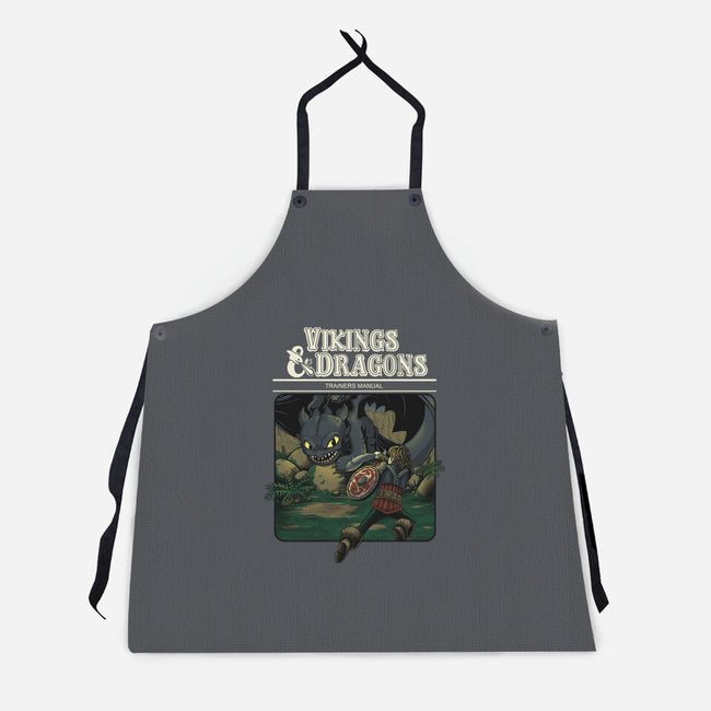 Vikings And Dragons-Unisex-Kitchen-Apron-Betmac