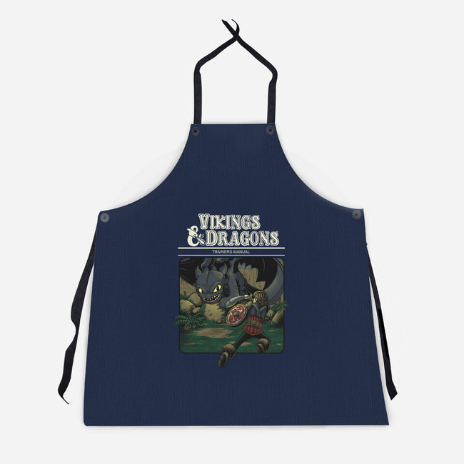 Vikings And Dragons-Unisex-Kitchen-Apron-Betmac