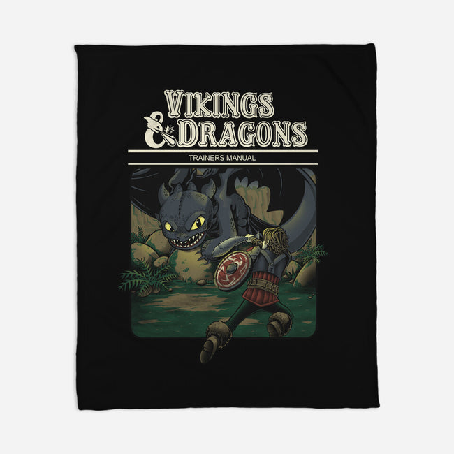 Vikings And Dragons-None-Fleece-Blanket-Betmac