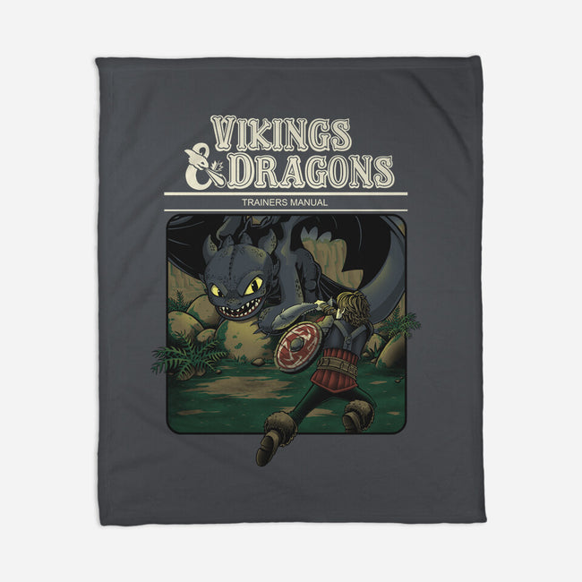 Vikings And Dragons-None-Fleece-Blanket-Betmac