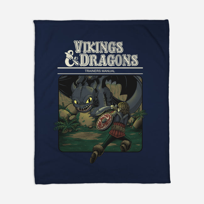 Vikings And Dragons-None-Fleece-Blanket-Betmac