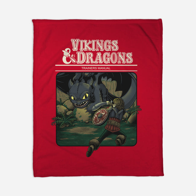 Vikings And Dragons-None-Fleece-Blanket-Betmac